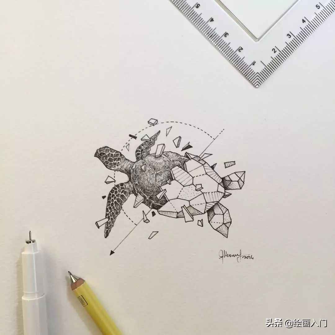 插画铅笔手绘小动物,针管笔手绘黑白画设计