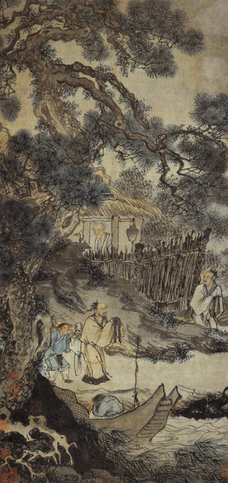 中国传世山水画上中下,明代画家文伯仁山水画40幅欣赏