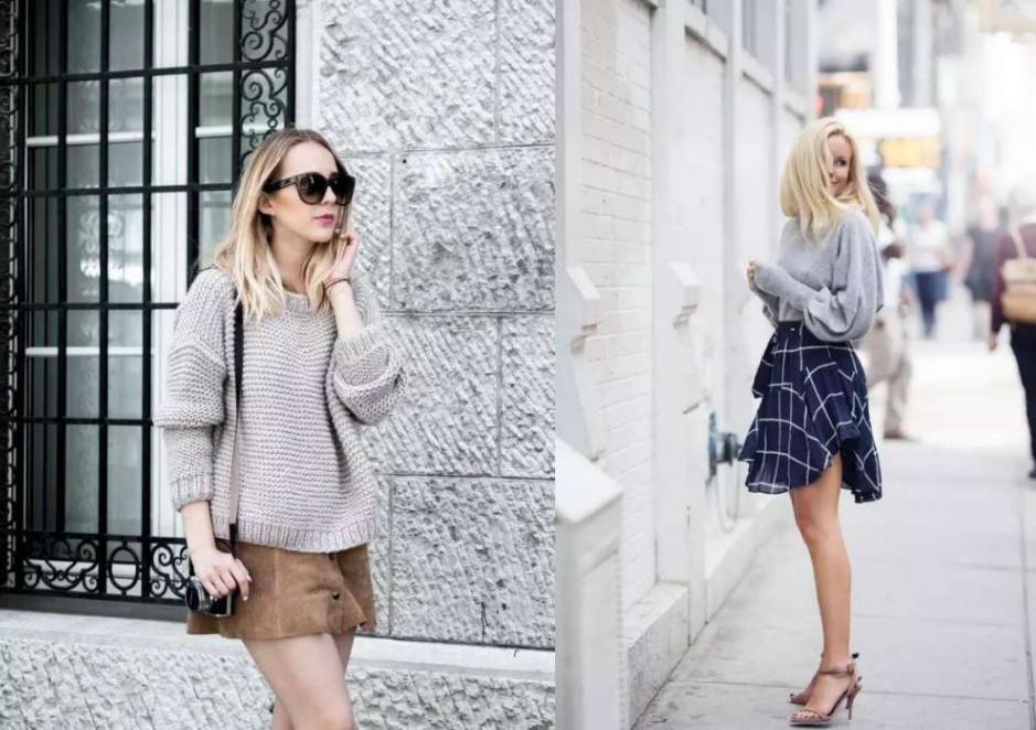 真正会打扮的人到了秋天也不慌,找件针织衫配条哈伦裤就能穿出门
