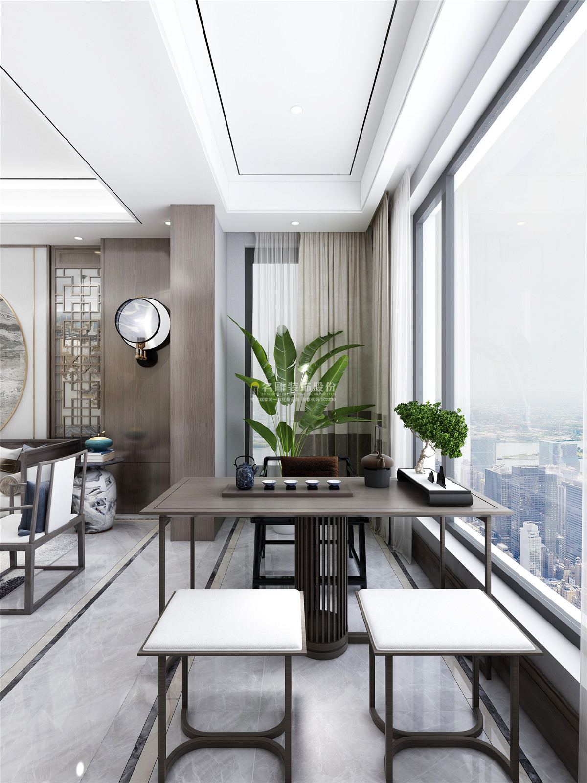 名雕新中式现代轻奢装修风格,名雕装修设计方案