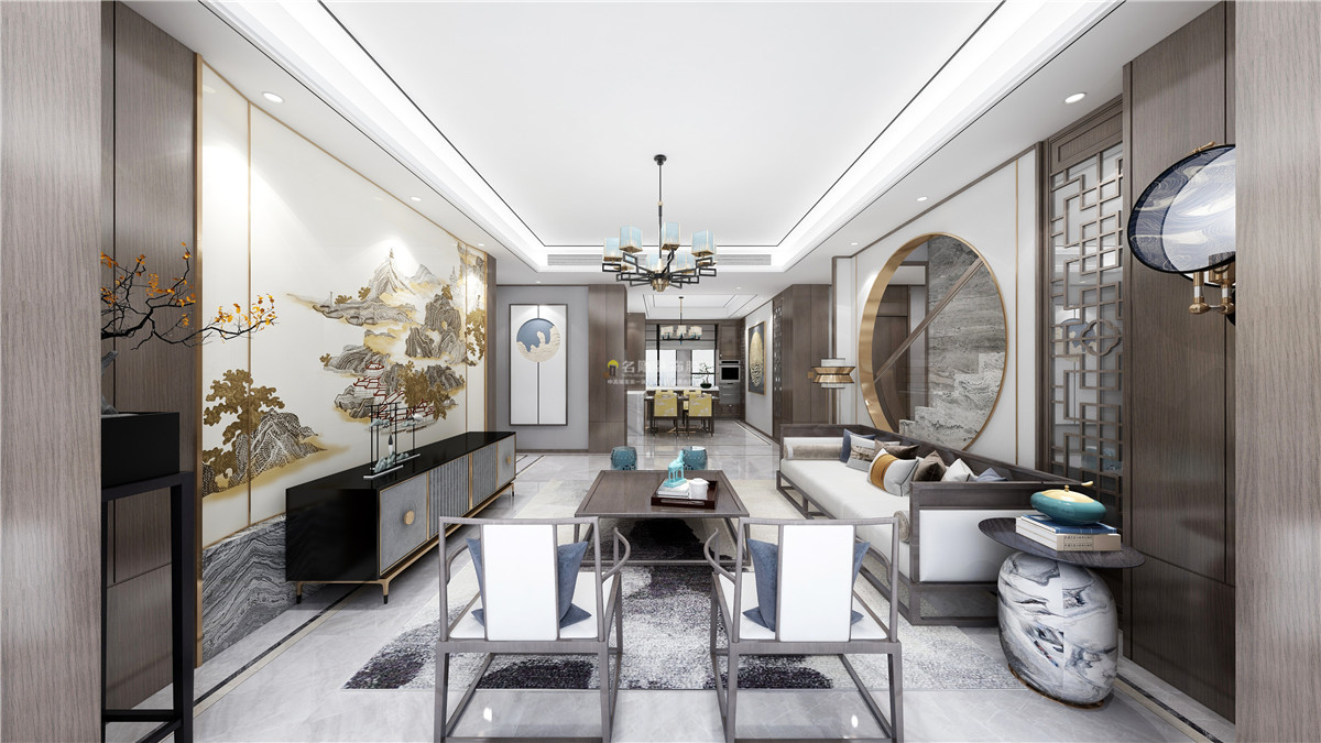 名雕新中式现代轻奢装修风格,名雕装修设计方案