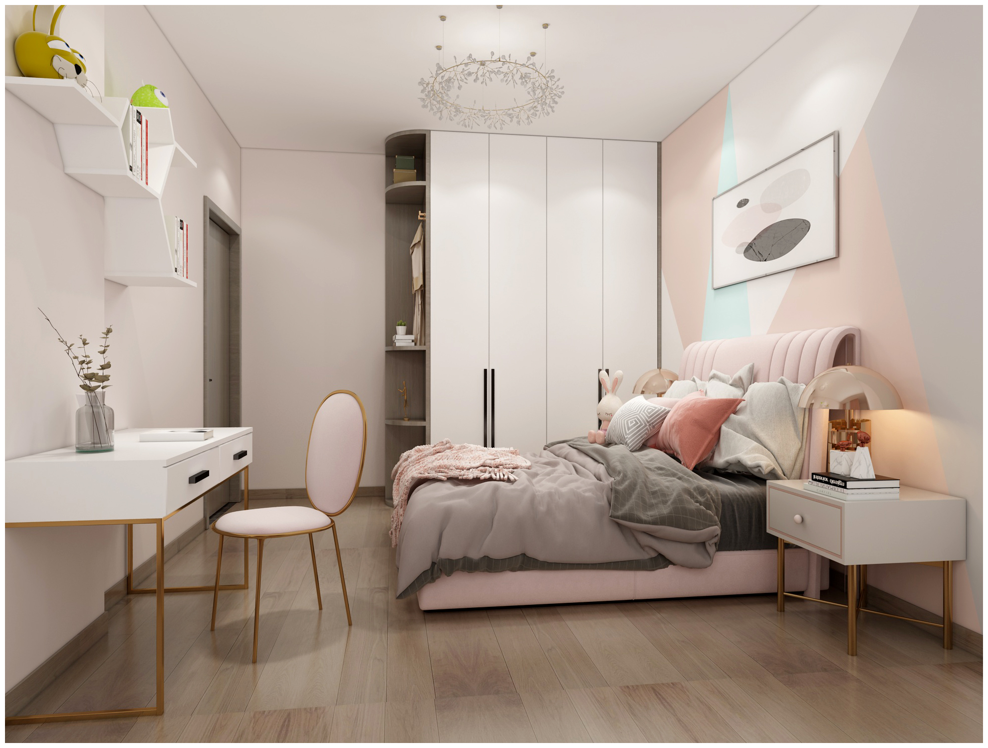 碧桂园经典四室143平设计,碧桂园小三房客厅双阳台一体设计