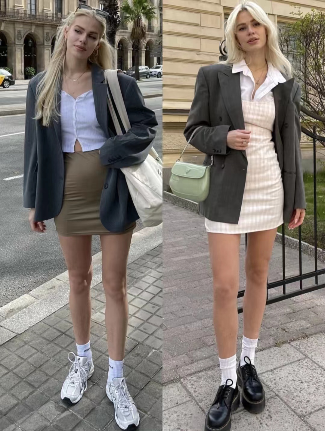 西装外套怎么搭配裙子好看气质,西装外套怎么搭配长裙子冬季