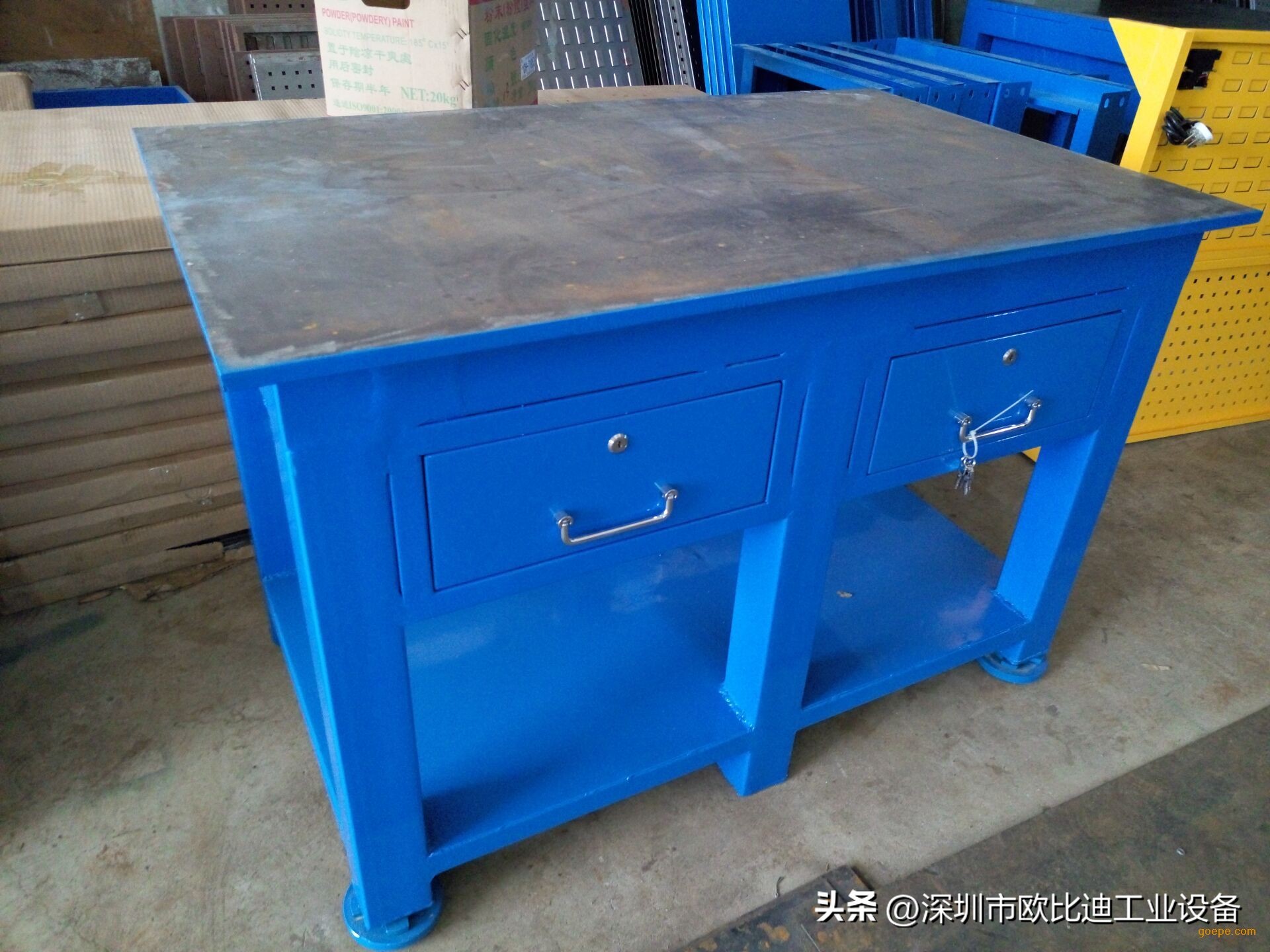 六边形钳工工作台作用,六工位六角工作台图片