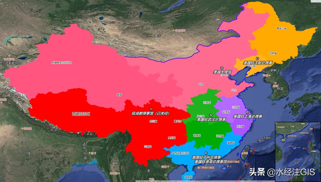 美国驻中国领事馆地位排名,美驻华有哪些使馆