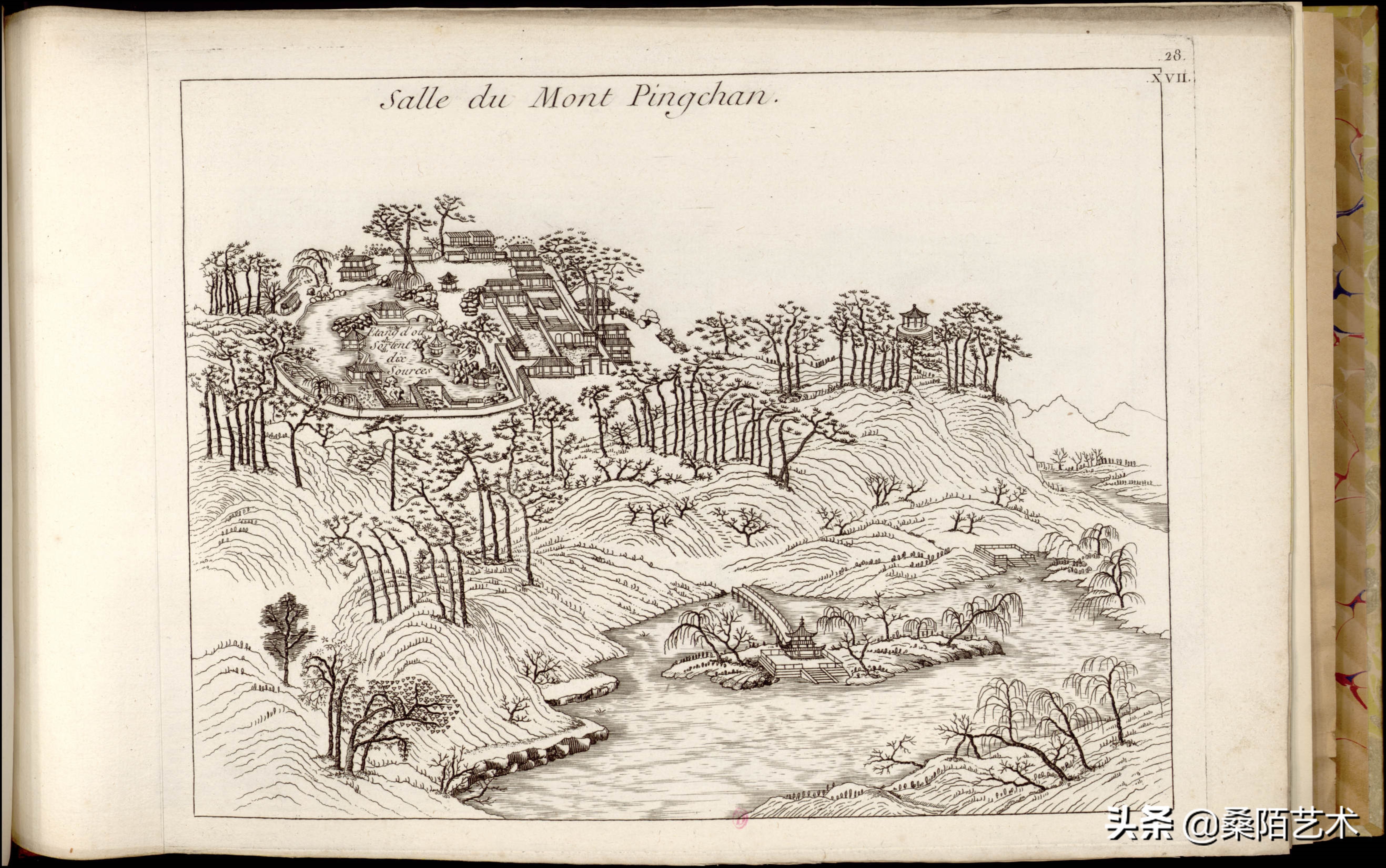 中国古典园林铜版画图片,1788年绘制的97幅中国园林铜版画