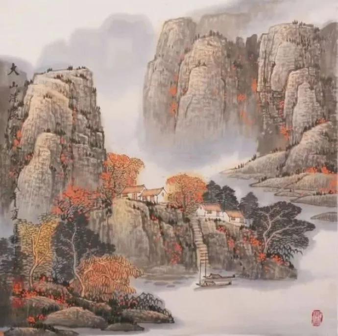 中国山水画名家作品欣赏书,清代山水画名家作品集一册