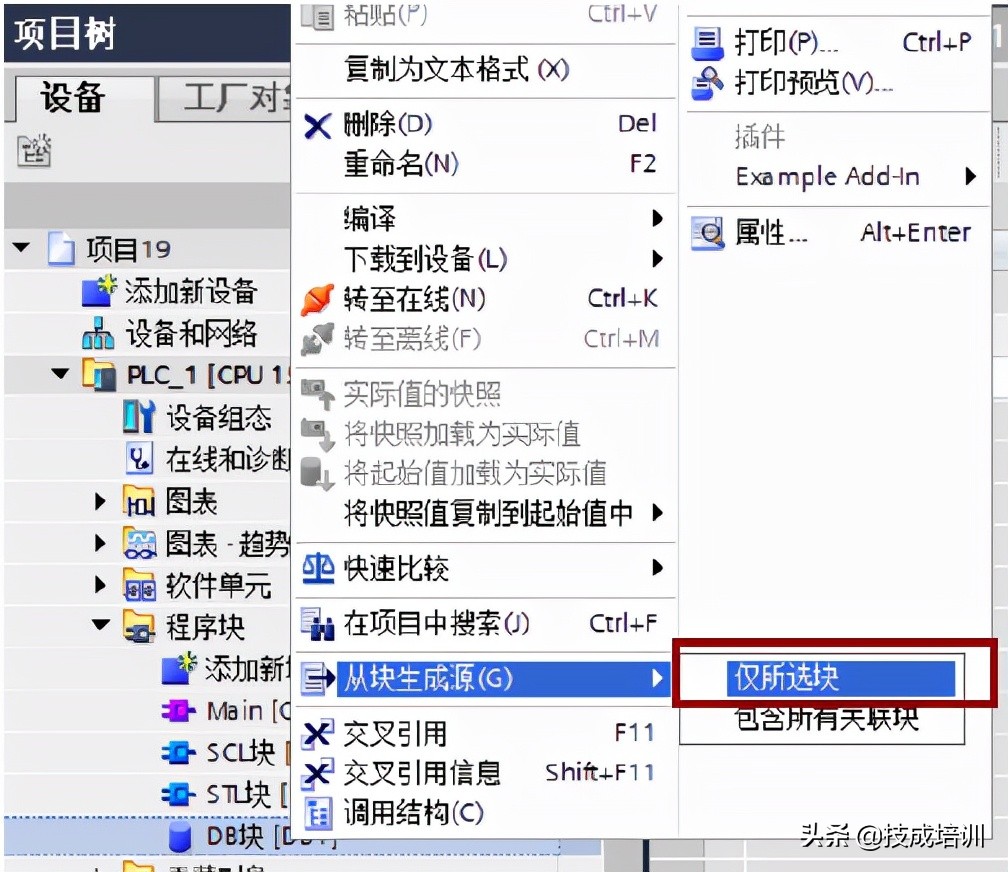 博途v17删除db块时崩溃,博途里的db块如何导出为标签