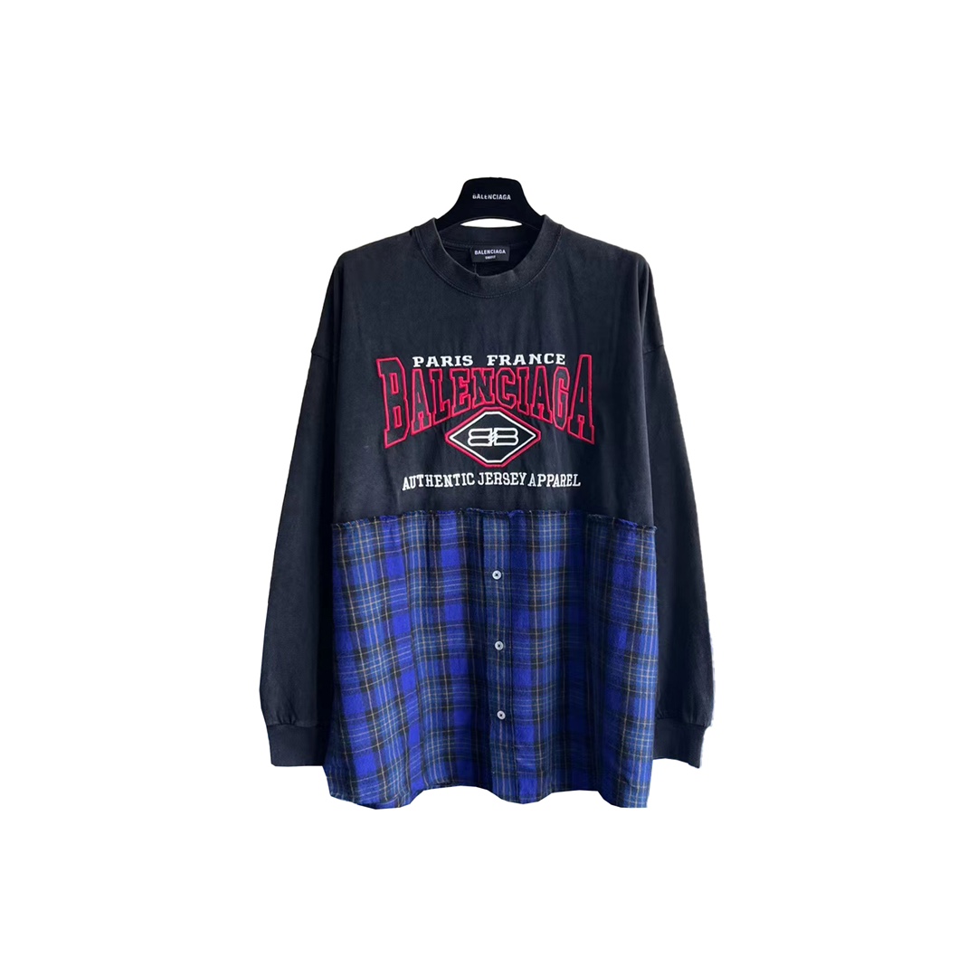 巴黎世家衬衫胸前刺绣款,巴黎世家长袖衬衫2020款背后字母