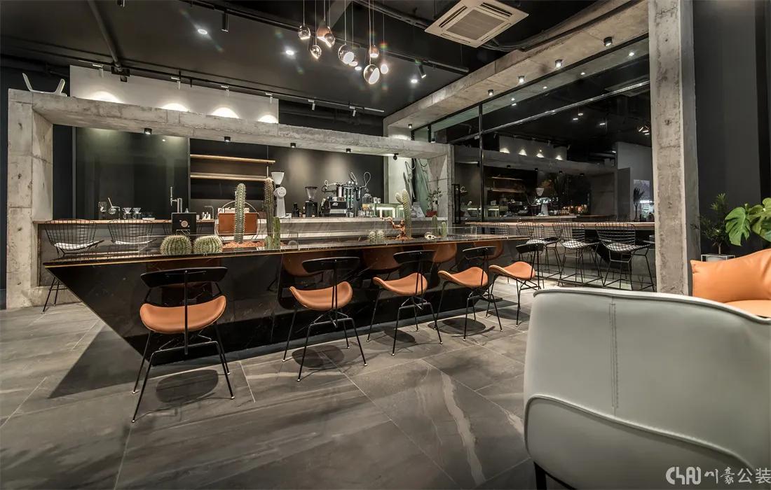 轻奢风咖啡厅设计,极简风咖啡馆装修高级感