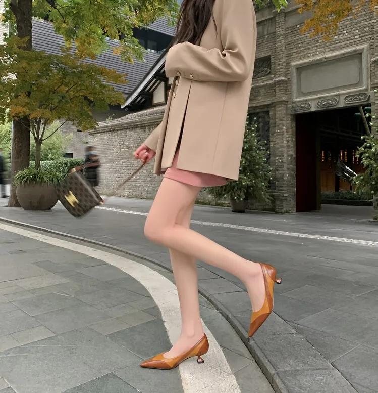 法式设计感复古小众方头单鞋,法式尖头单鞋设计师