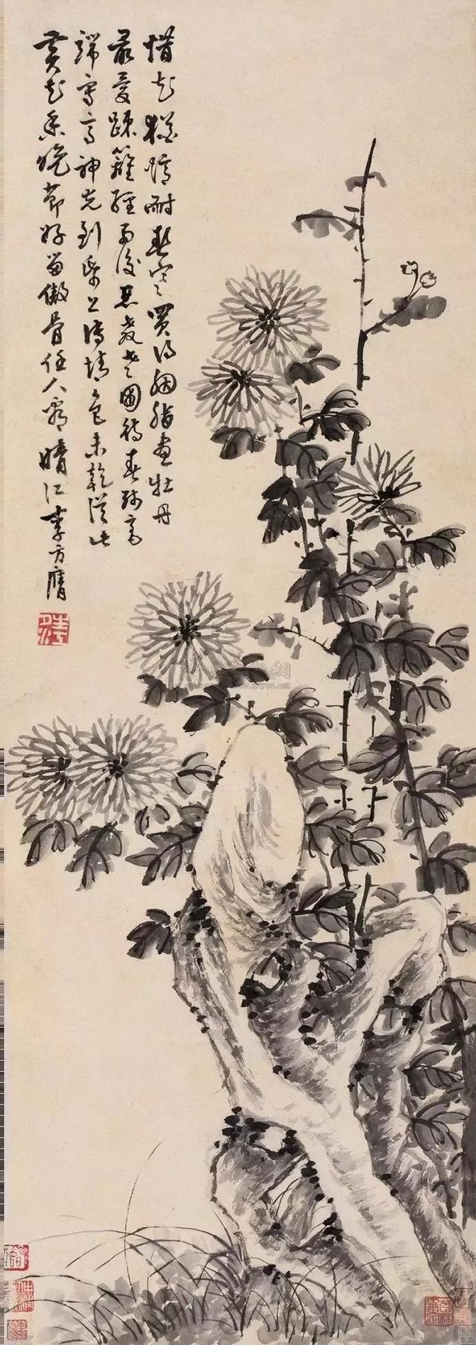 李方膺的国画墨梅图,李方膺画风竹作品