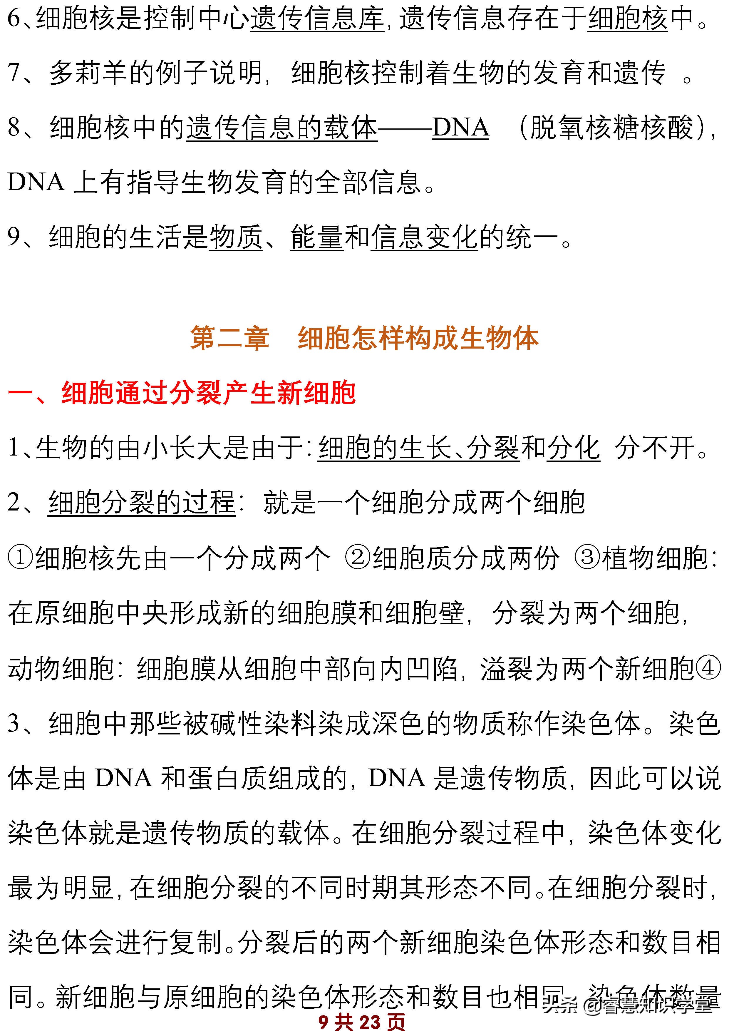 初中七年级生物知识点归纳总结,七年级上下册生物必考知识点