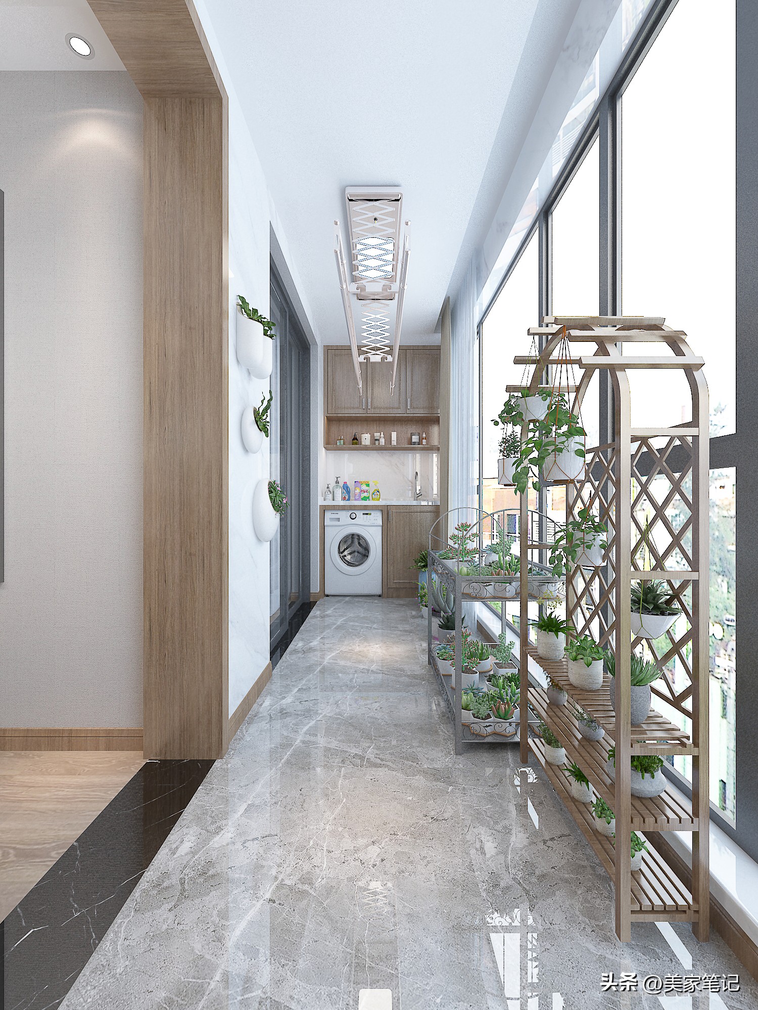 90平米原木玄关效果图,原木风格治愈系玄关