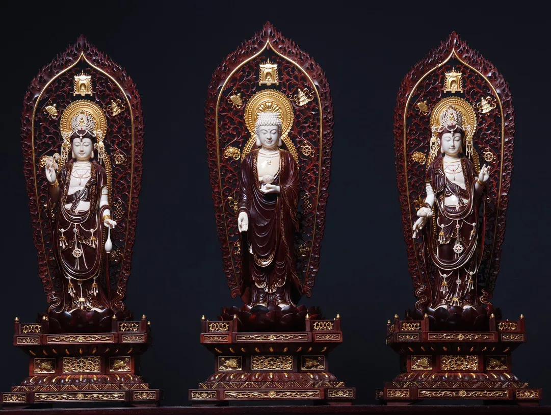 西方三圣图,西方三圣接引去极乐世界