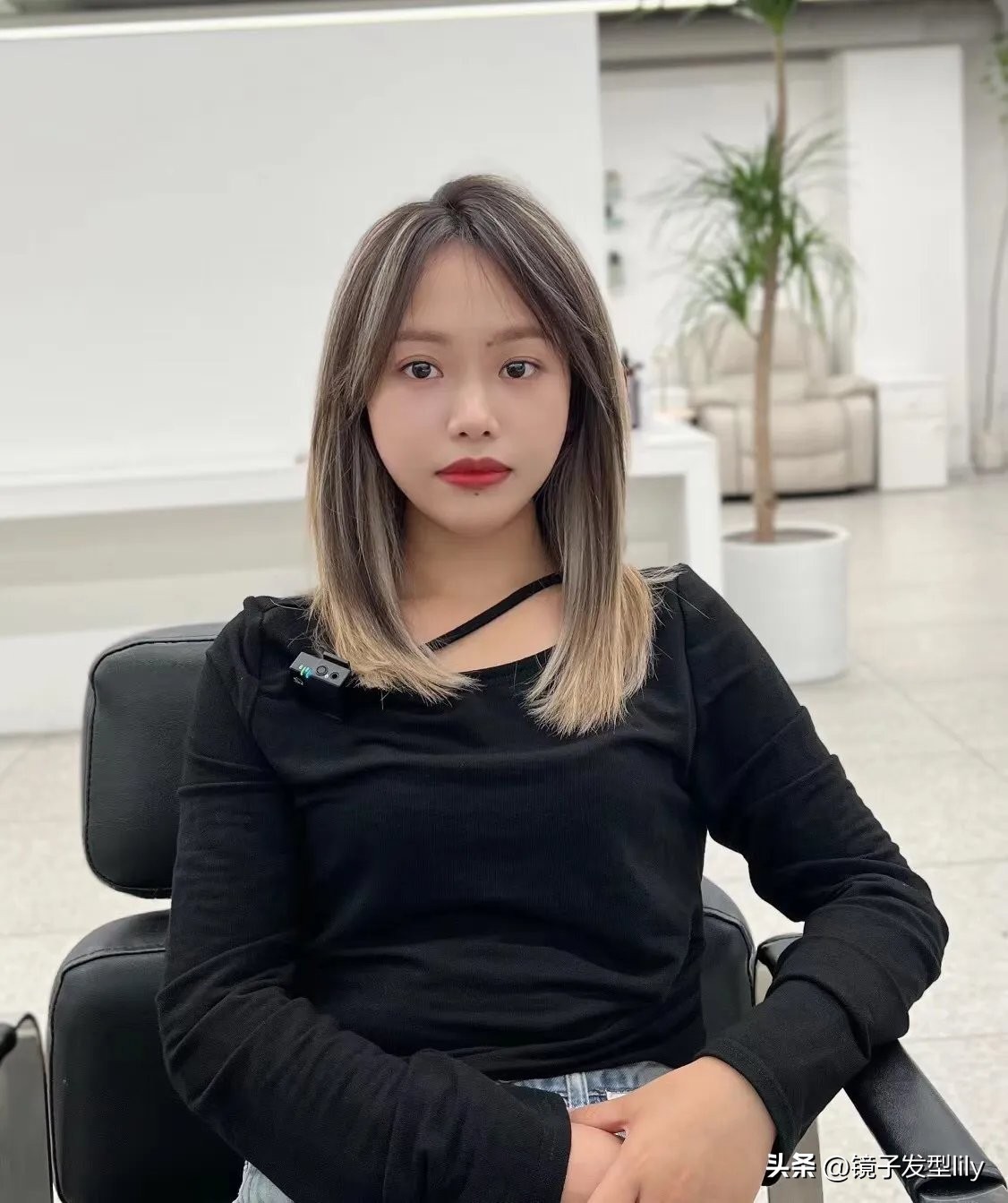 斜分发型中长发女,今年流行的女发造型