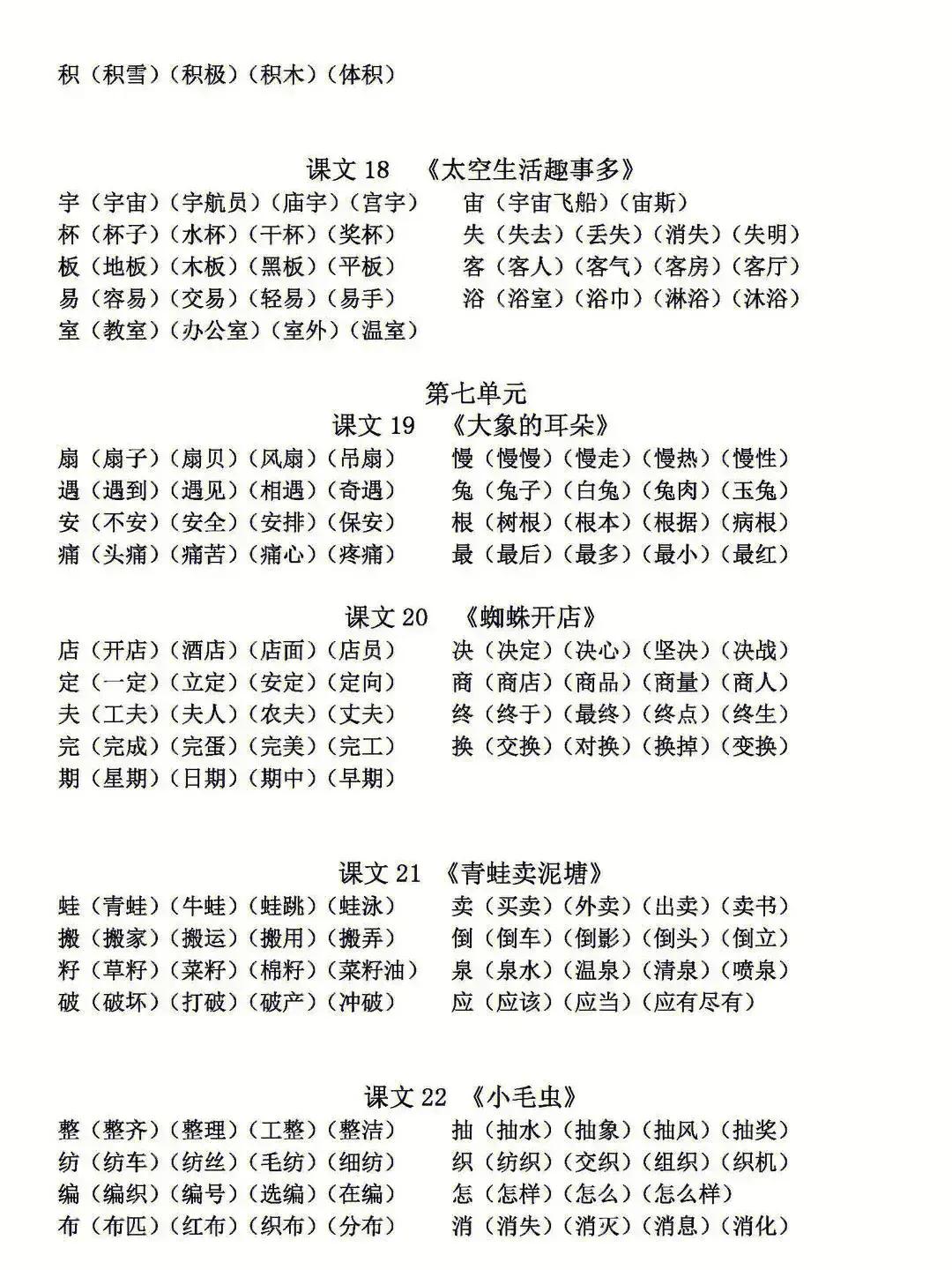 二年级下册语文写字表生字注音,二年级下册语文生字表组词点读表
