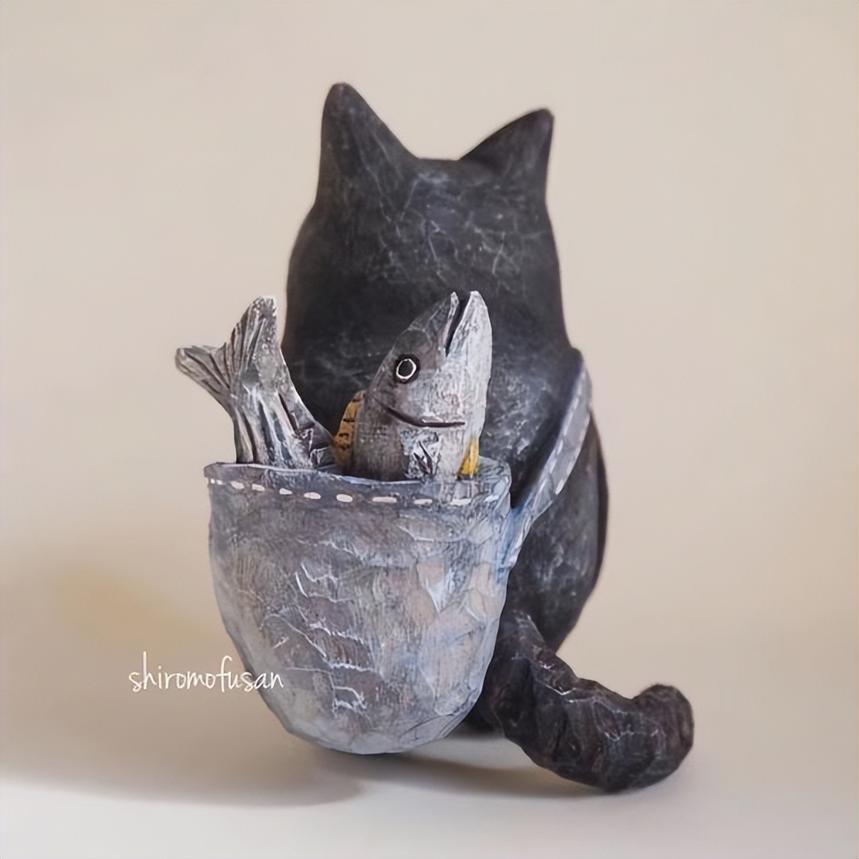 日本艺术家木雕猫,日本木雕猫