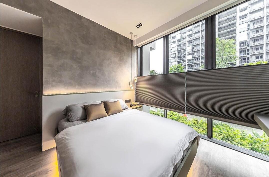 黑白灰装修配色技巧,现代简约装修黑白灰105平方米