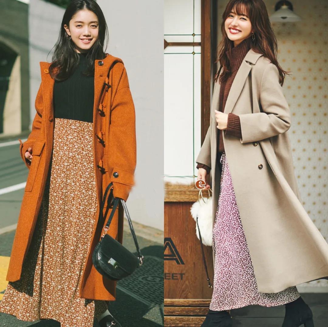 95后沪漂宝妈穿搭大衣半裙好看,气质红条纹衬衫裙适合多大年龄穿