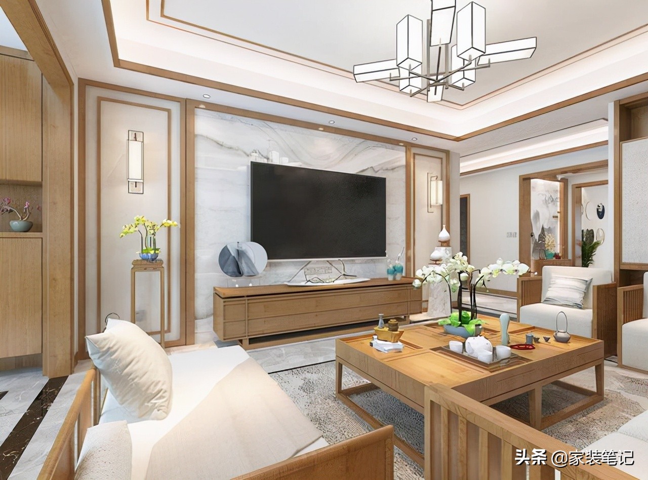 十大经典客厅设计,中式客厅吊顶效果图大全2021款