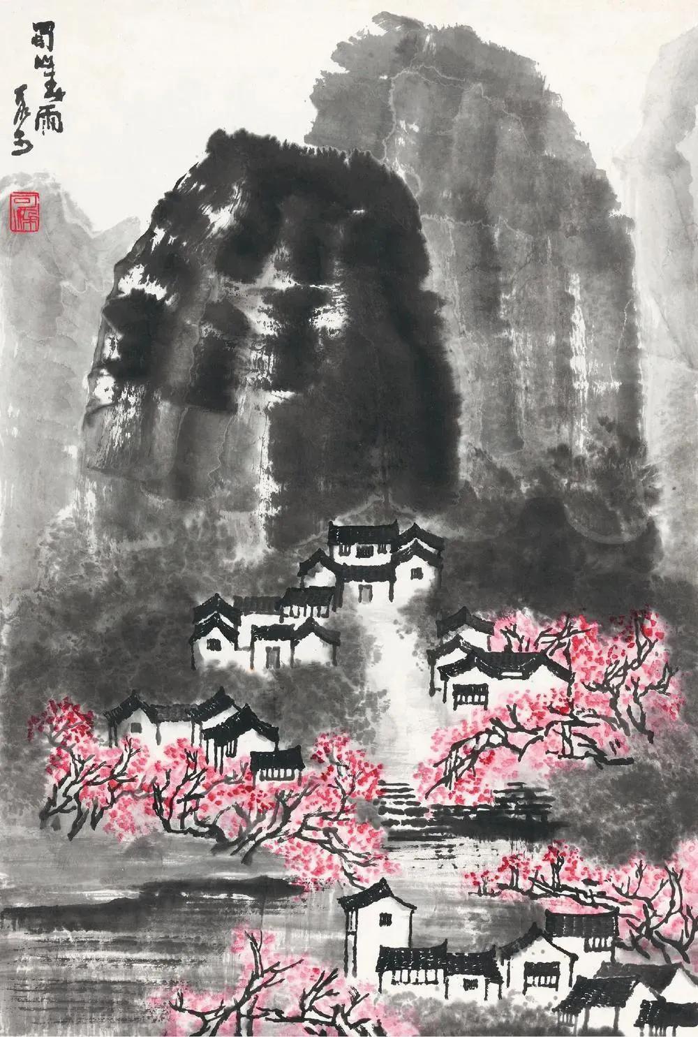 杏花春雨江南画赏析,鉴赏山水画诗词