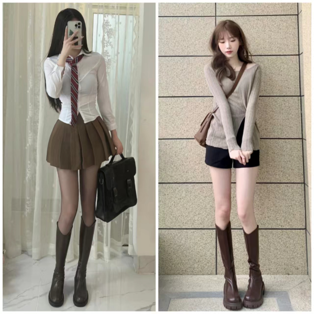 显瘦百搭又好看长筒宽靴,长筒高筒靴显瘦质感好显高