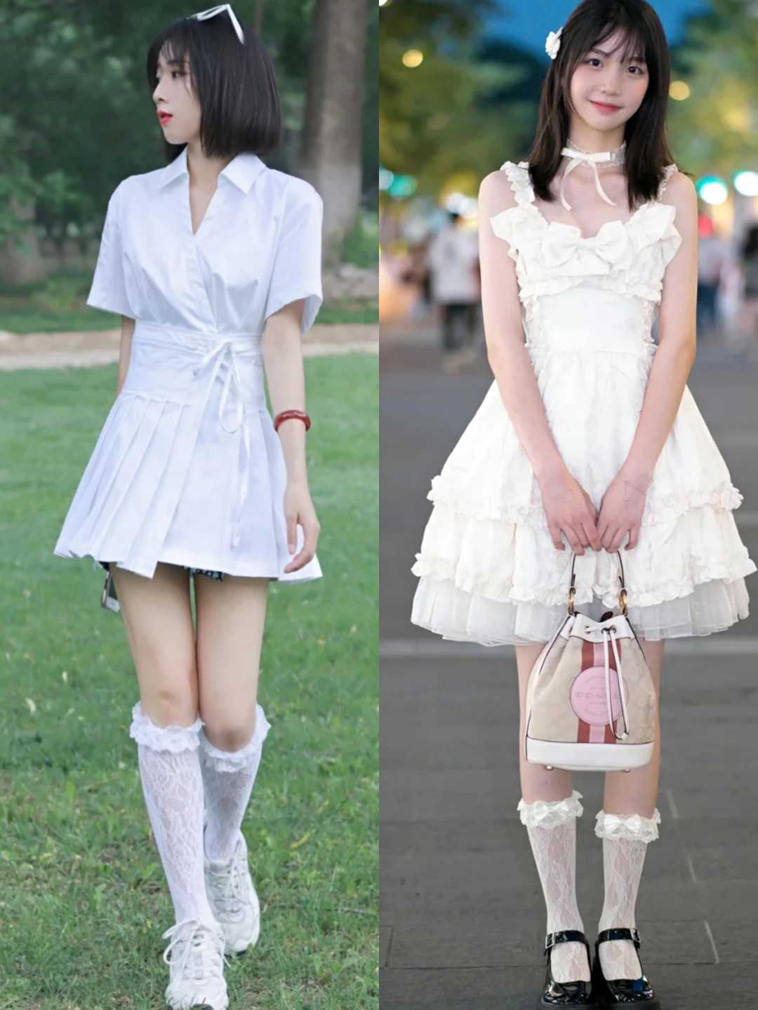 白色蕾丝袜日常穿搭,什么衣服和蕾丝袜搭配最好看