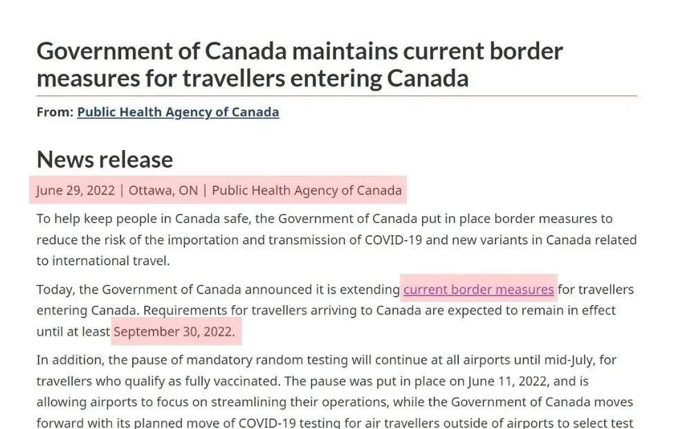 加拿大旅游入境最新通知,加拿大入境美国最新规定