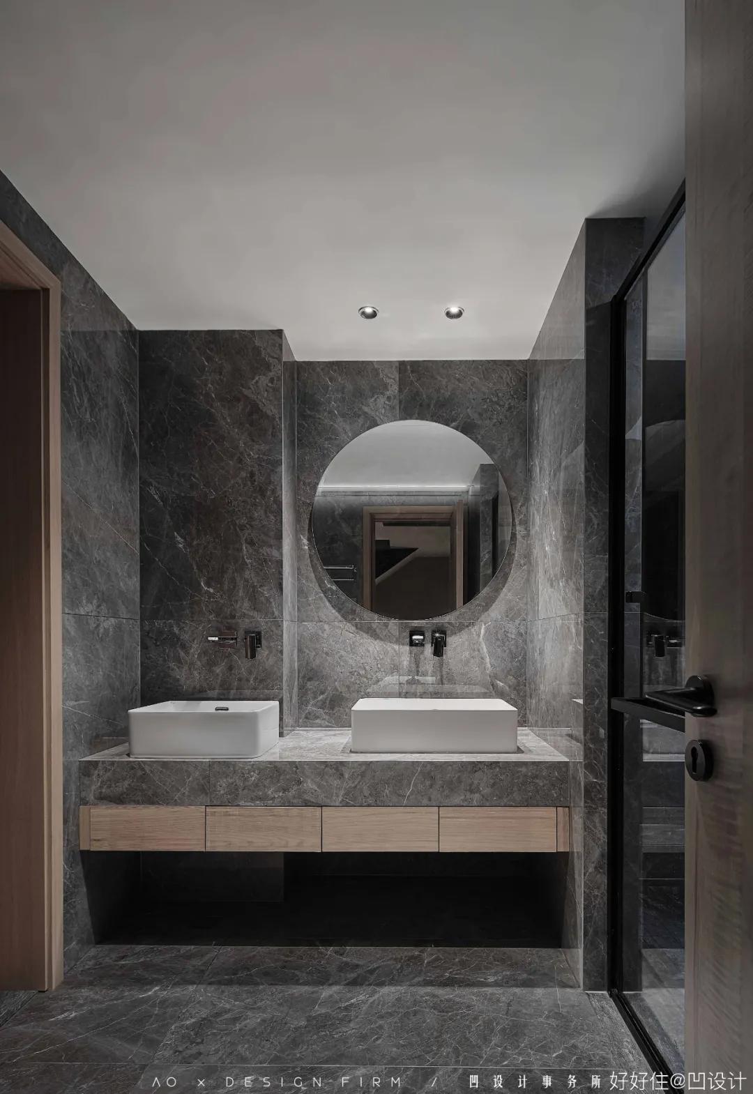 石材地板搭配原木家具,原木石材结构装修效果图