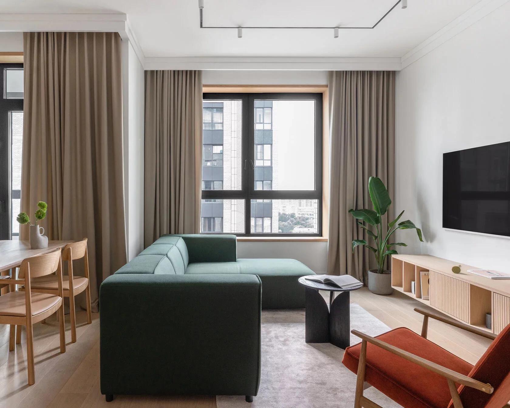 66m²小家，红绿撞色搭配也可以很好看，朋友都点赞