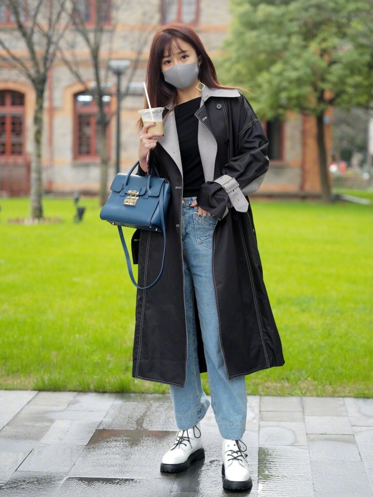 藏蓝色裙子搭配什么颜色外套好看,春款时尚气质女装外套百搭洋气