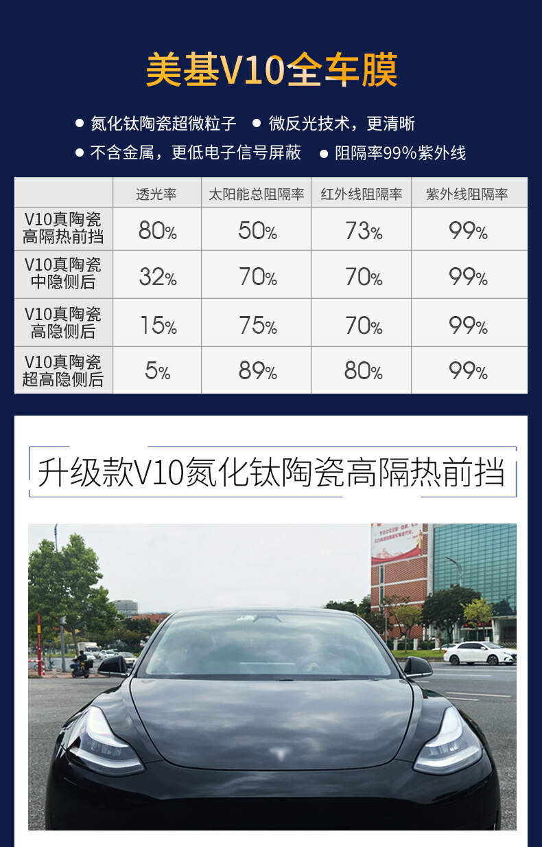 美基v8车膜和v10哪个更划算,美基v10贴膜
