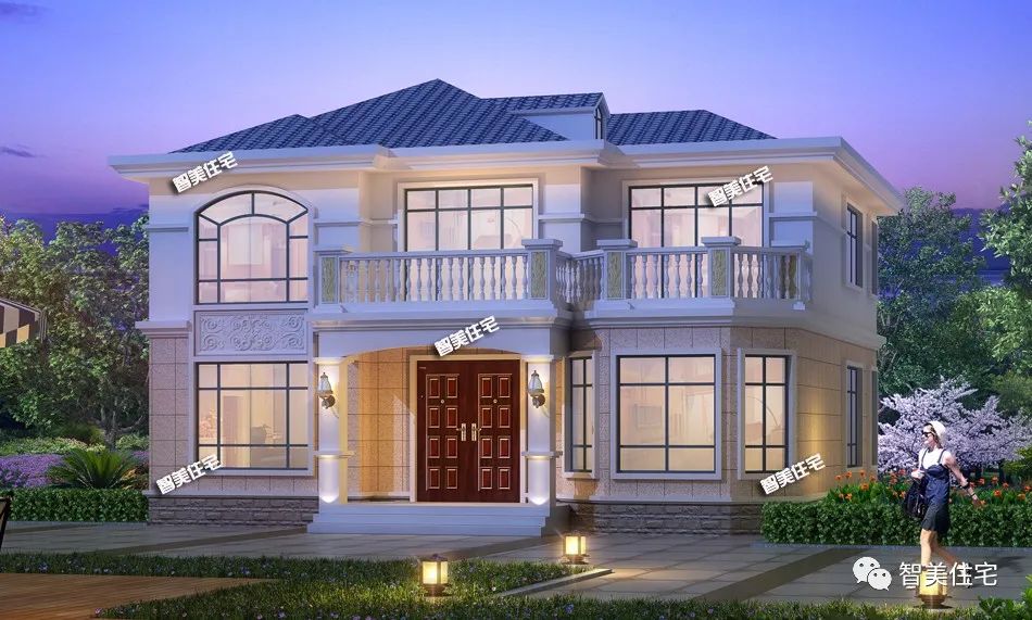 农村两层半小别墅加厨房效果图,主房无厨房