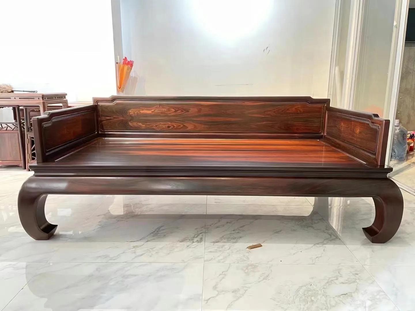 大红酸枝罗汉床两件套价格,交趾黄檀红木罗汉床报价