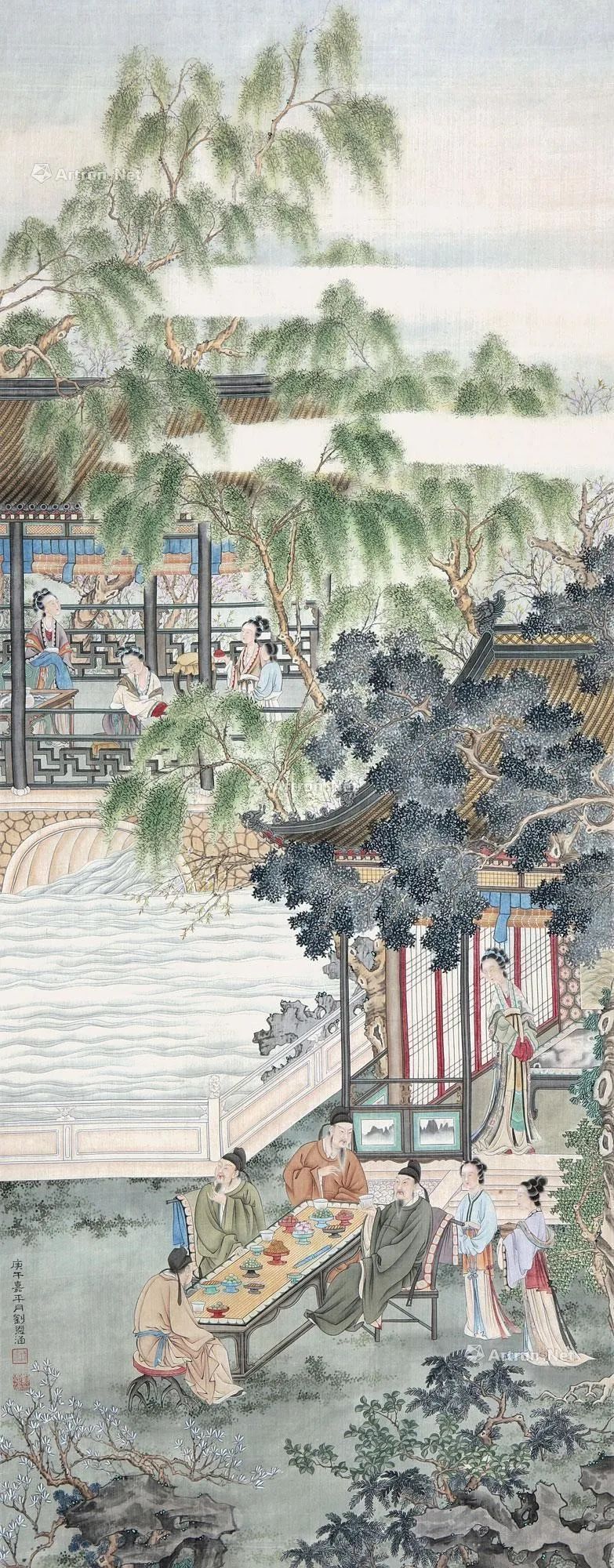 现代著名画家刘凌沧人物作品欣赏,刘凌沧中国工笔人物画技法