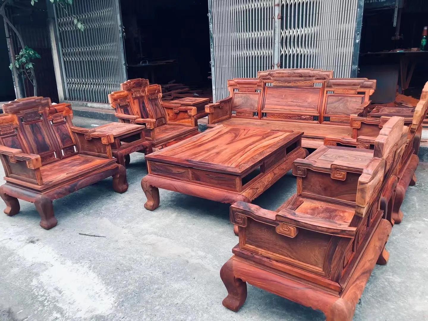 东阳缅甸花梨六件套沙发,缅甸花梨战国沙发六件套价格