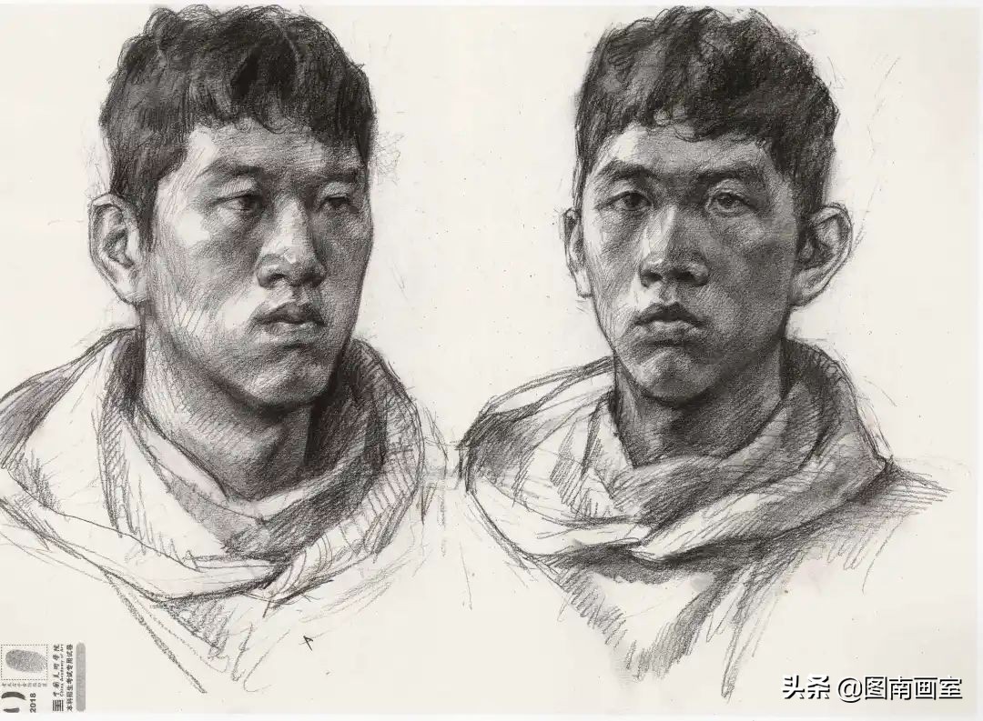 中国美术学院素描头像高分作品,全国素描高分作品