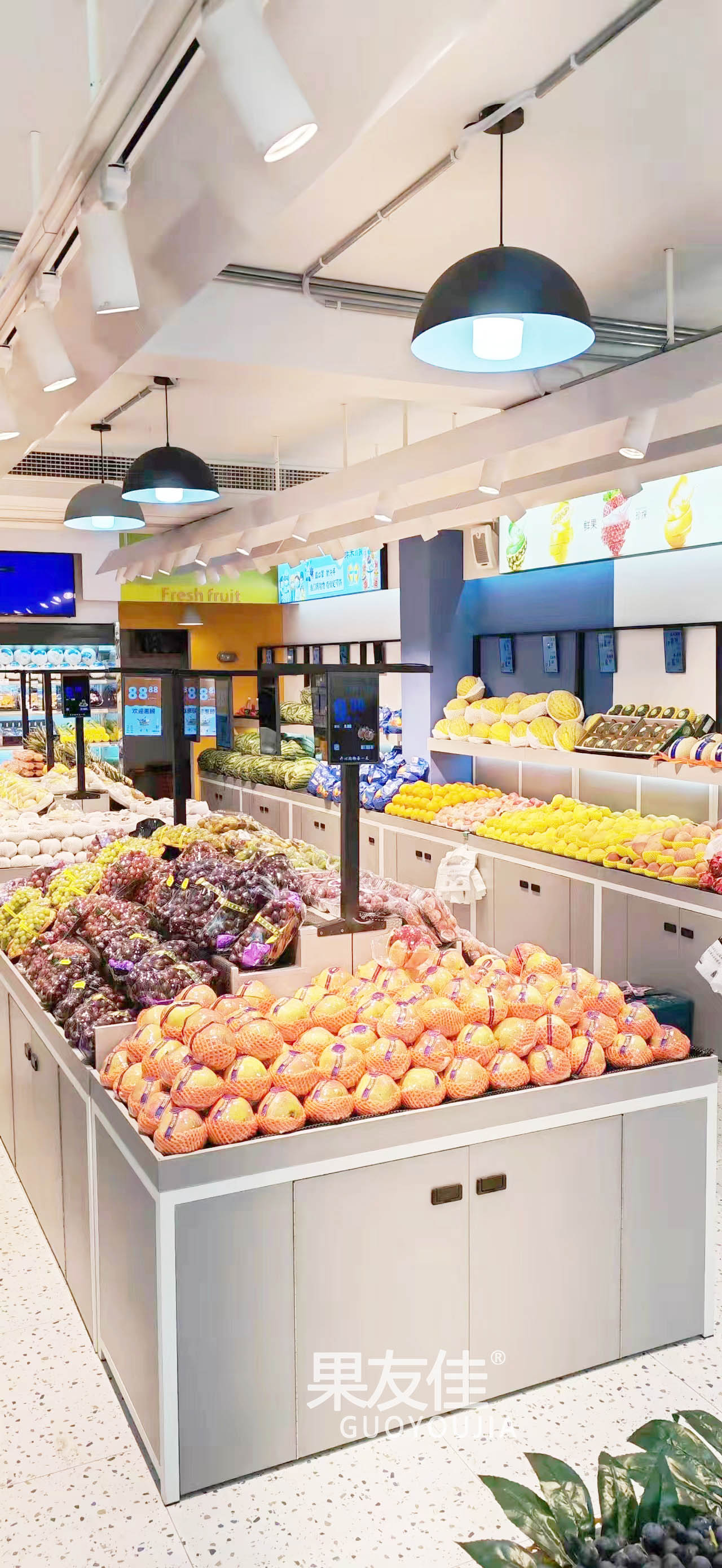 2022网红水果店货架,网红水果店摆放布局图