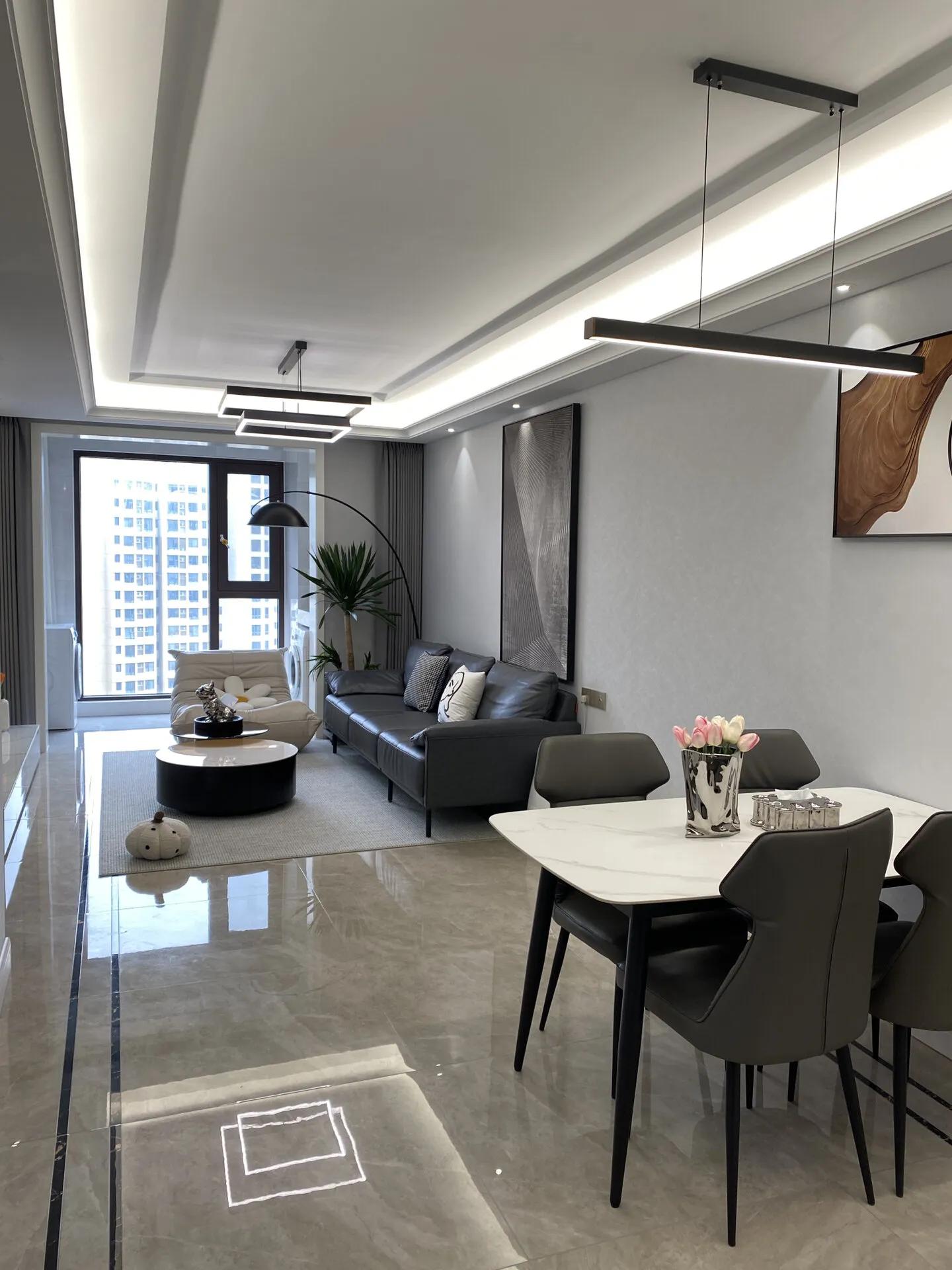 客餐厅一体吧台装修效果图,20平餐客一体装修