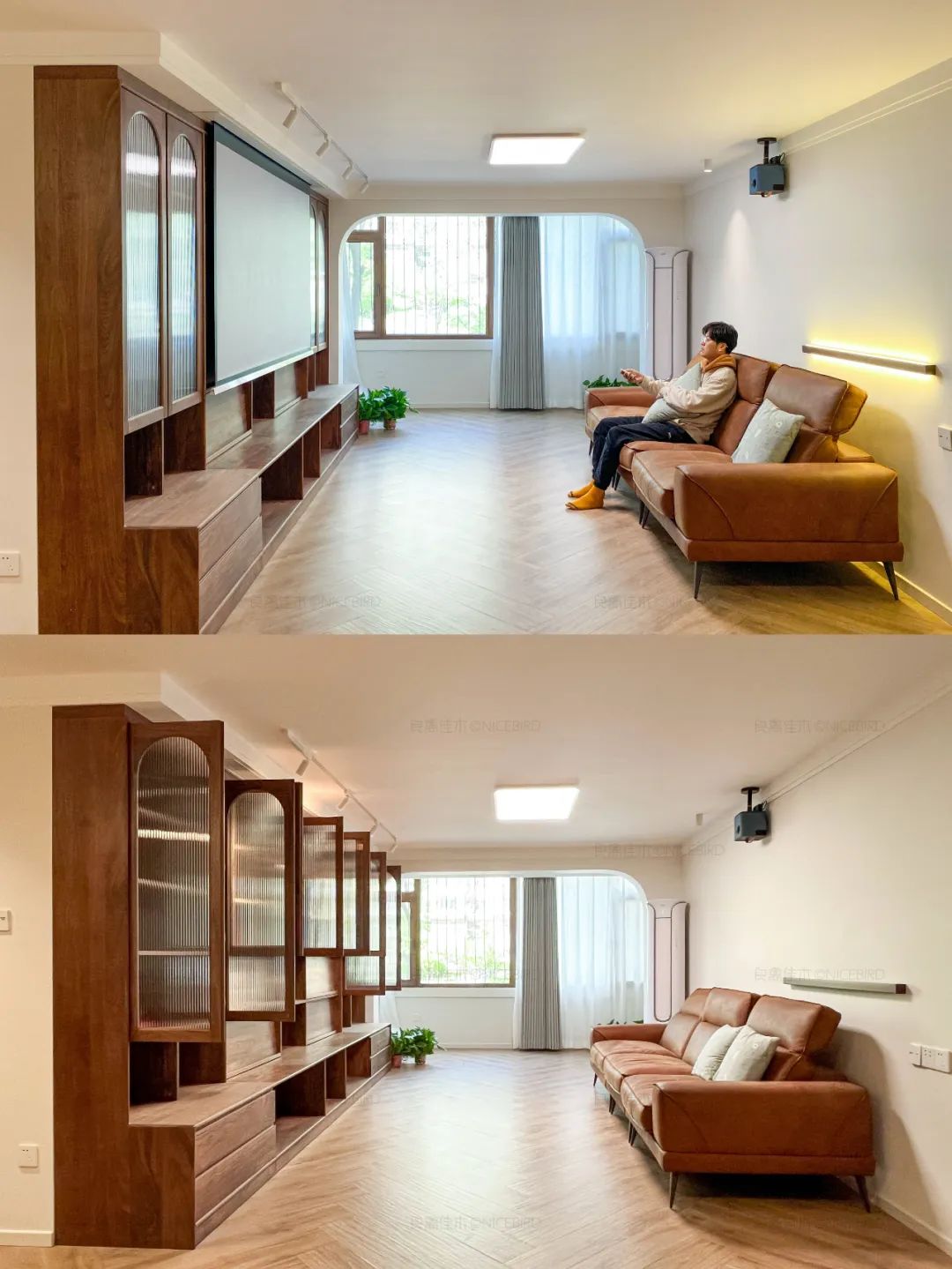 复古小拱门卡座书柜，主打一个全网爆火，北京业主是懂造景滴