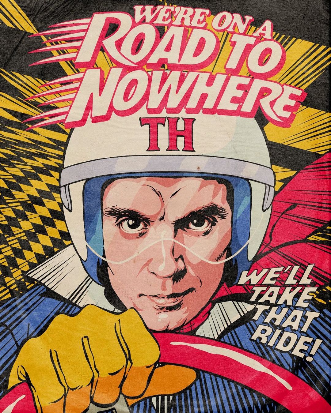 插画氛围感人物构图,复古美式波普插画