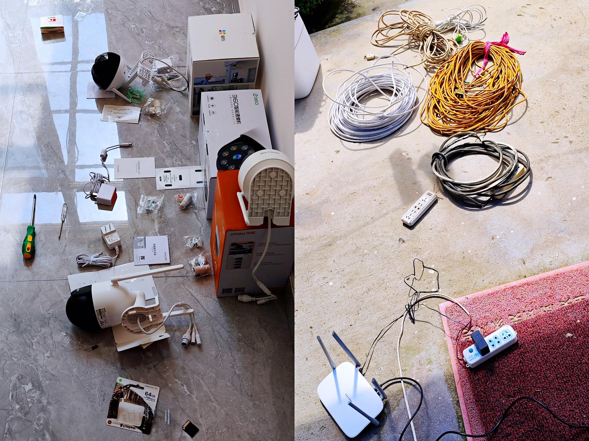 小院安装4个监控摄像头,自己家院子监控摄像头