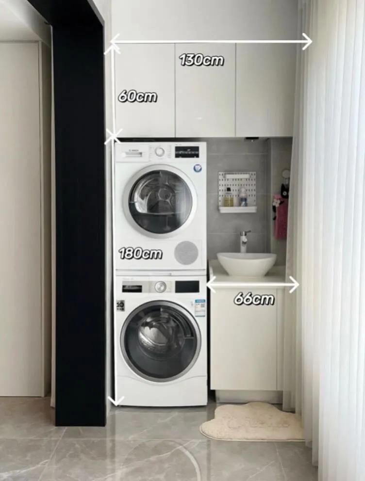 阳台洗衣机柜做多大尺寸,阳台洗衣机柜一体尺寸图