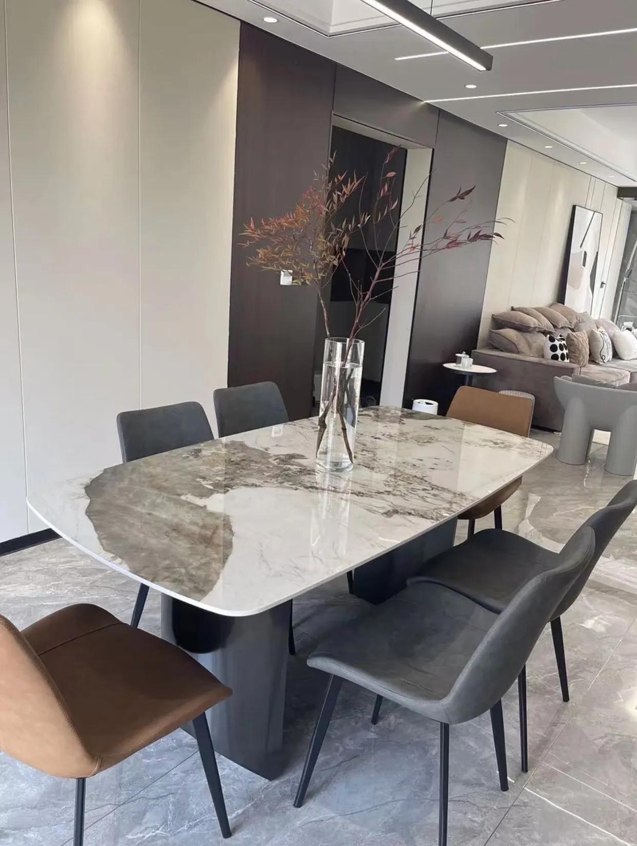 全网最火的10款岩板餐桌1米6,岩板餐桌和大理石餐桌怎么选