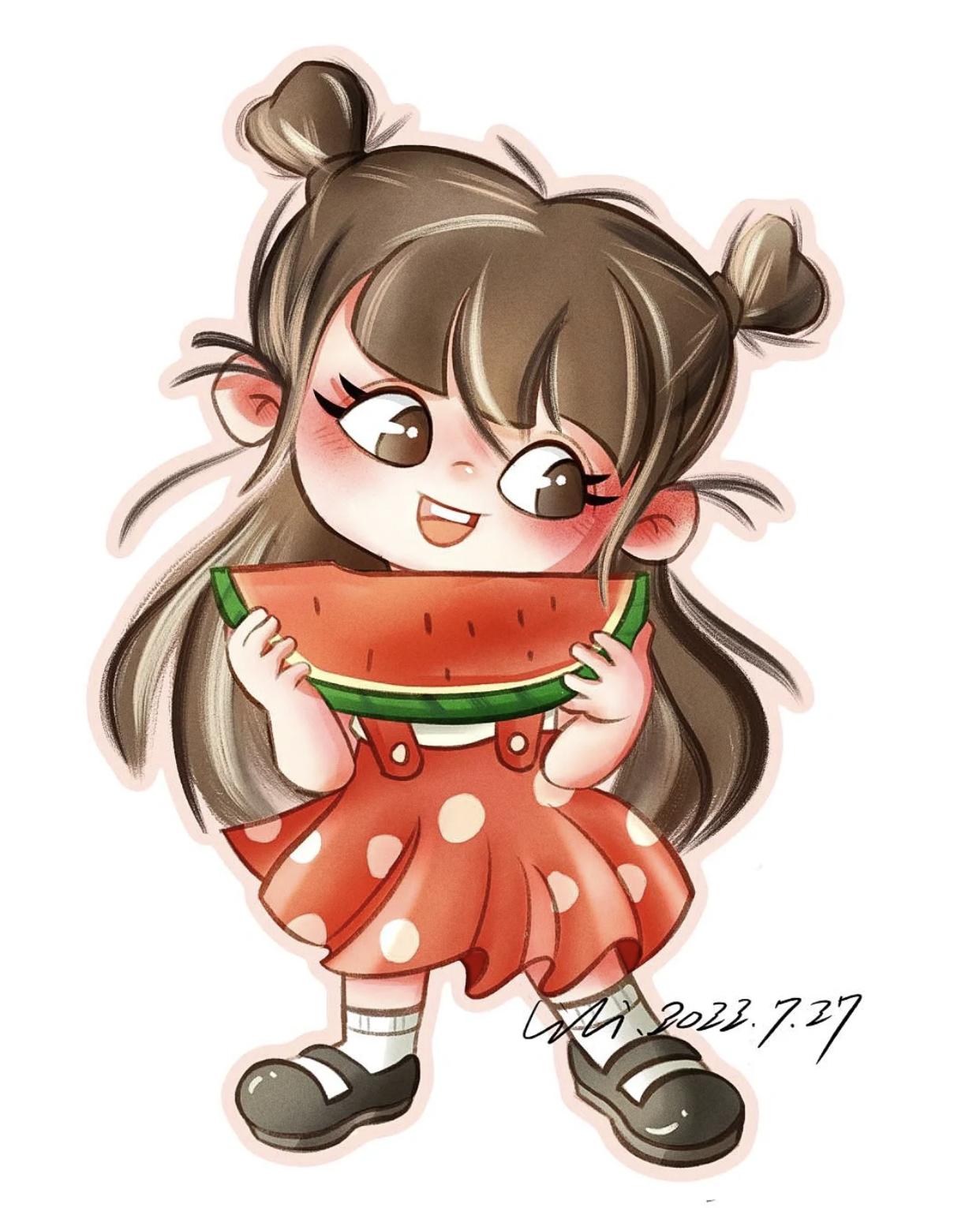 儿童森系治愈手绘插画,q版亲子卡通插画