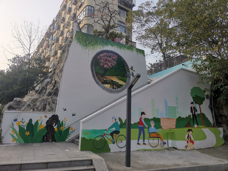 公益广告手绘墙图片,黄石乡村墙绘壁画