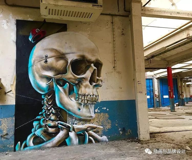 超震撼的墙绘,有视觉冲击感极简的墙绘