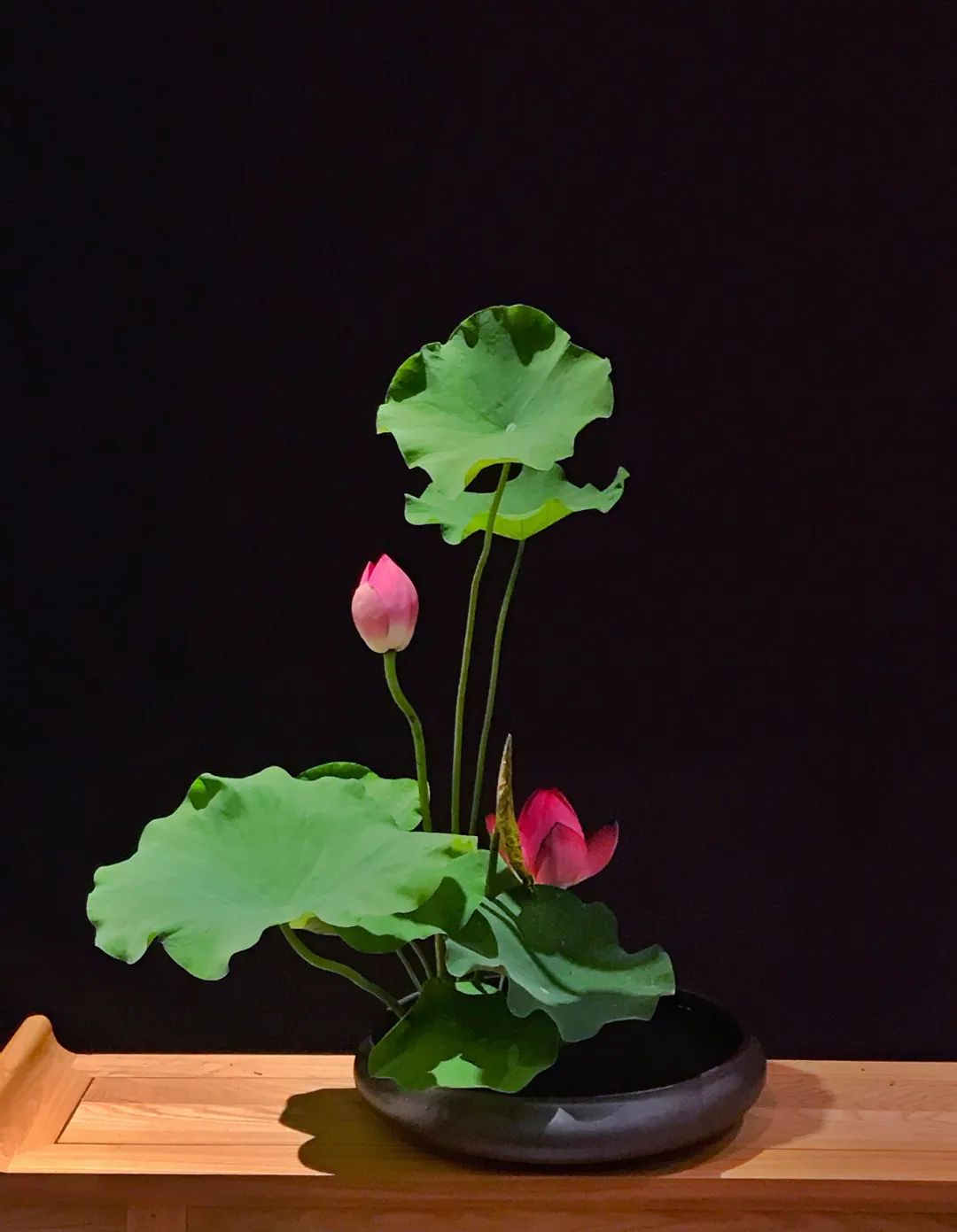 日本顶级禅意插花荷花,日式荷花插花