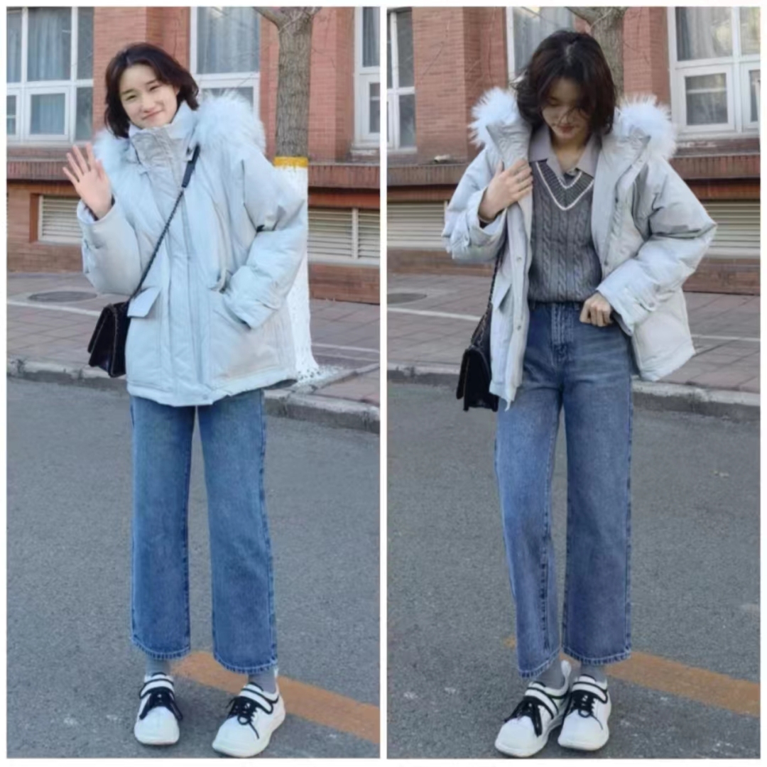 羽绒服搭配什么裤子女孩,女羽绒服和裤子配什么鞋子好看